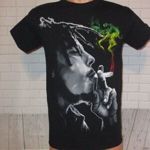 Zion Bob Marley Toke Smoke Jumbo Black T Shirt Small Cotton Unisex